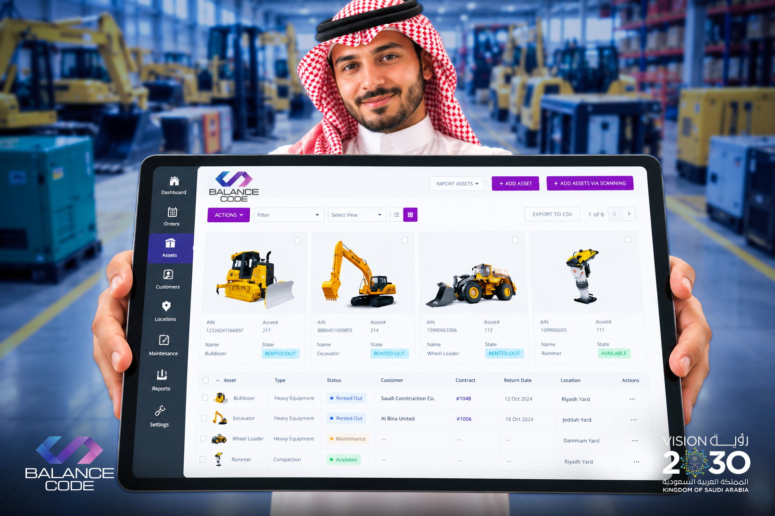 نظام متكامل لإدارة تأجير المعدات والأصول